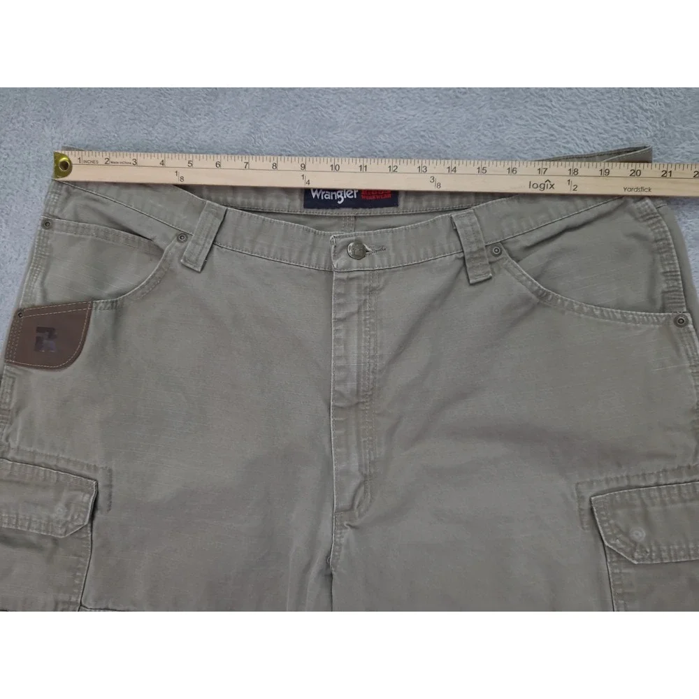 Wrangler Riggs Cargo Pants Mens‎ 38x32 Brown Ripstop Rugged Outdoor Workwear